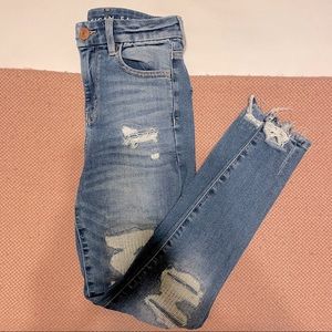 American Eagle Destroyed Curvy Jeggings Next Level